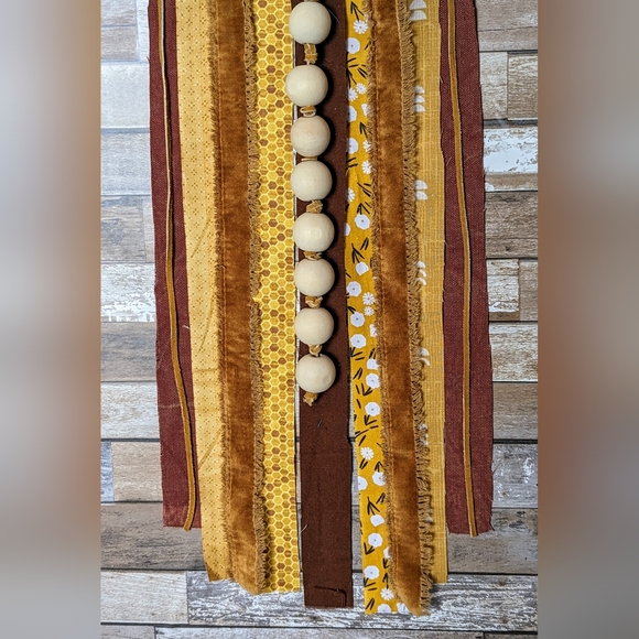 New Handcrafted Stained Glass Look Honey Bee With Mixed Fabric Wall Art - Picture 5 of 7